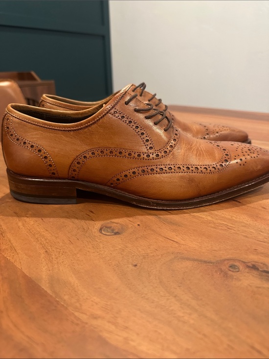 Men\'s Leather Wingtip Brogues - Tan main image 4